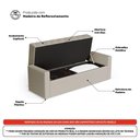 Ver imagem 5 de Cabeceira e Calçadeira Báu King Size Atena 195cm Capitonê Sintético Bege - Desk Design