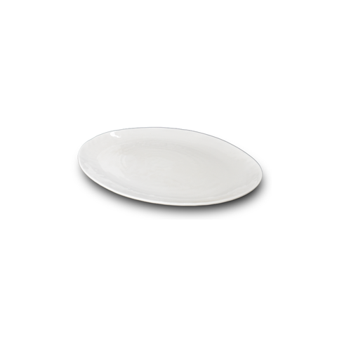 Prato Melamina Oval Branco 40,6x27,9x2,7cm - Mezza