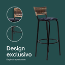Ver imagem 4 de Kit 4 Bancos para Bancada Banqueta Alta Cappuccino Balcão Cozinha Bistrô Área Gourmet Churrasqueira