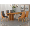 Ver imagem 1 de Conjunto Jantar 6 Cadeiras Maciça 2x1 Pilar C - Arbo Design