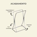 Ver imagem 5 de Suporte Porta Toalha Lavabo Toalheiro Cromo Fosco