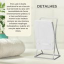 Ver imagem 4 de Suporte Porta Toalha Lavabo Toalheiro Cromo Fosco