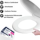 Ver imagem 4 de Assento Tampa Vaso Sanitário Oval Almofadado + Escova Sanitária com Suporte Base Redonda