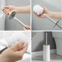 Ver imagem 7 de Assento Tampa Vaso Sanitário Oval Almofadado + Escova Sanitária com Suporte Base Redonda