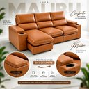 Ver imagem 5 de Sofá 3 Lugares 2,30m Retrátil e Reclinável Malibu Bom Pastor Caramelo Veludo PU
