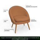 Ver imagem 3 de Poltrona para Sala Rafa Pés Palito Castanho Bouclé Terracota - Nexta Casa
