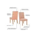 Ver imagem 4 de Sala de Jantar Completa Orus Tampo Madeirado C- Vidro 120x80cm e 4 Cadeiras Anne Nature-courano-