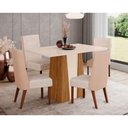 Ver imagem 1 de Sala de Jantar Completa Orus Tampo Madeirado C- Vidro 120x80cm e 4 Cadeiras Anne Nature-courano-