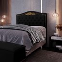 Ver imagem 3 de Cabeceira Cama Box Casal Queen 160cm com Tachas Imperial J02 Sintético Preto - Mpozenato