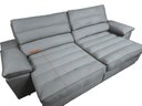 Ver imagem 3 de Sofá Niko 2,30m com Molas Retrátil Reclinável Velosuede - Netsofas - Cinza