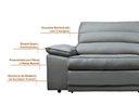 Ver imagem 4 de Sofá Niko 2,30m com Molas Retrátil Reclinável Velosuede - Netsofas - Cinza