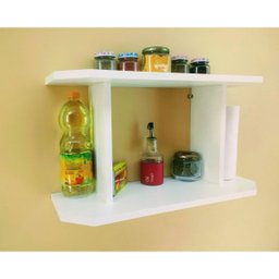 Nicho Organizador para Cozinha Porta Temperos Estante de Parede Lavanderia MDF 55cm - 4