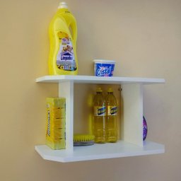 Nicho Organizador para Cozinha Porta Temperos Estante de Parede Lavanderia MDF 55cm - 5