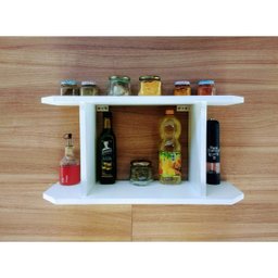 Nicho Organizador para Cozinha Porta Temperos Estante de Parede Lavanderia MDF 55cm - 3