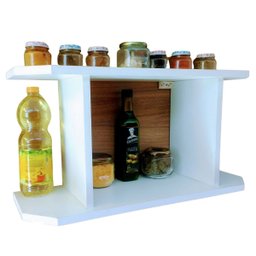 Nicho Organizador para Cozinha Porta Temperos Estante de Parede Lavanderia MDF 55cm - 2