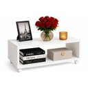 Ver imagem 1 de Mesa de Centro Baixa Decorativa Branco com Rodizios