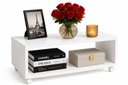Ver imagem 1 de Mesa de Centro Baixa Decorativa Branco com Rodizios