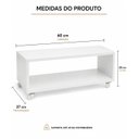 Ver imagem 3 de Mesa de Centro Baixa Decorativa Branco com Rodizios