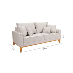 Sofá Beny Living Pés e Base de Madeira Linho Império Estofados - 7