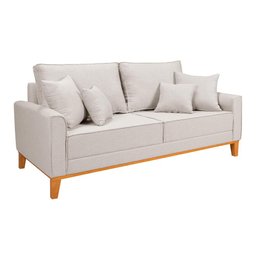 Sofá Beny Living Pés e Base de Madeira Linho Império Estofados - 3