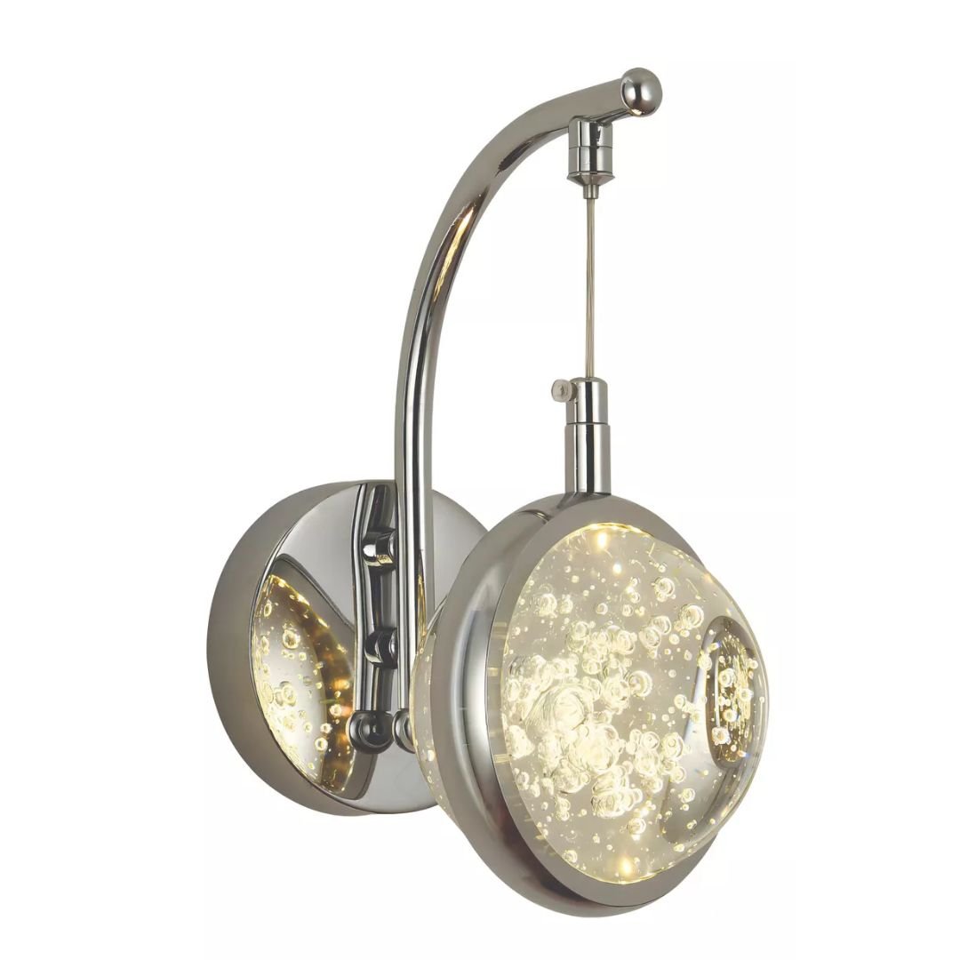 Arandela Led Parede 7w Saturno Globo Bolha Prata 3000k Bivolt - 4