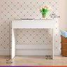 Penteadeira Pequena Mesa Escrivaninha Completa 91 Cm Espelho Divisões MDP Branco 0741 - PRIME - 2