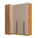 Ver imagem 6 de Guarda Roupa de Canto Reto 5 Portas MDF Altezza Trend Belmax:Freijó/Off White