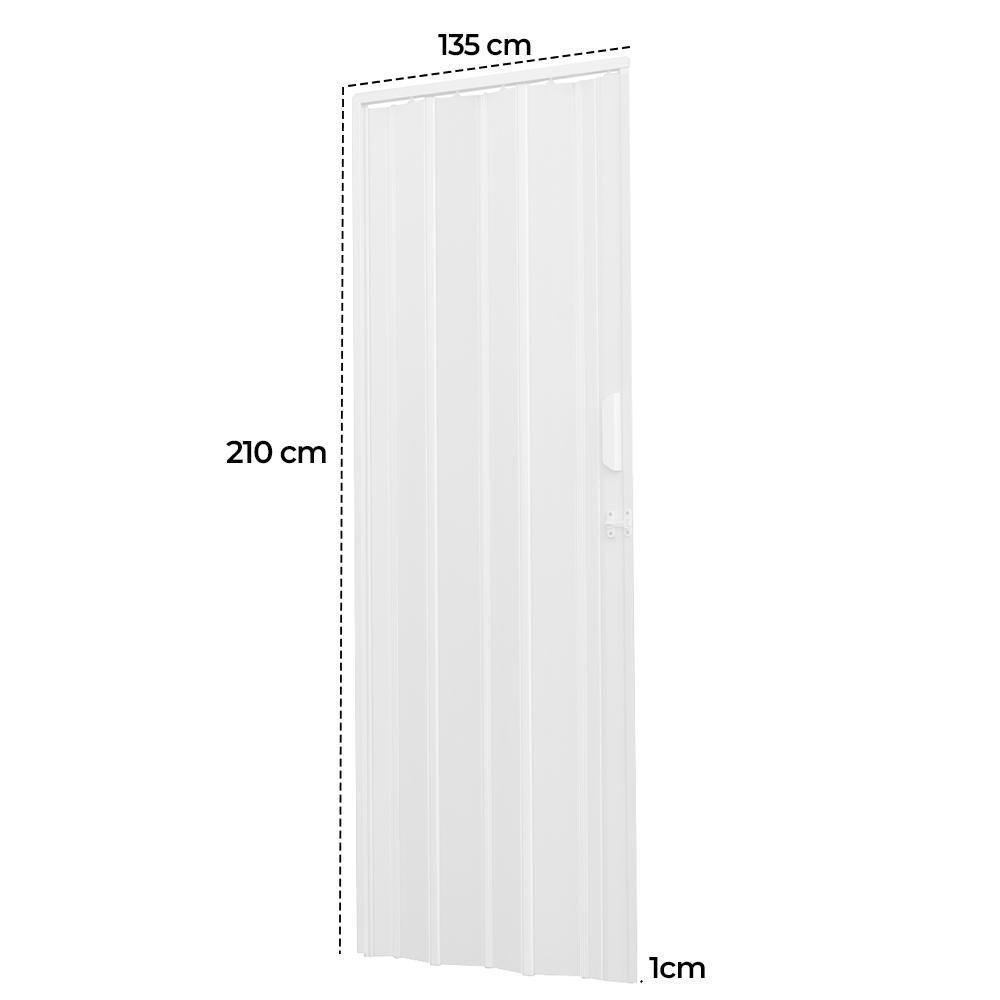 Porta Sanfonada de Pvc 135x210cm Azn - Branco Gelo Branco Gelo - 8