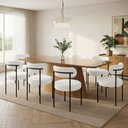 Ver imagem 1 de Mesa Jantar Vidro 200cm Kit 8 Cadeiras Aço Preto Boucle H02 - D'Rossi
