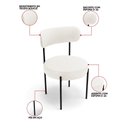 Ver imagem 5 de Mesa Jantar Vidro 200cm Kit 8 Cadeiras Aço Preto Boucle H02 - D'Rossi