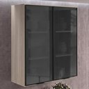 Ver imagem 2 de Armario Aereo 2 Portas Vidro MDF 80x90 cm Kali 119848 Bianco Toq Nicioli
