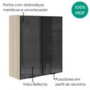 Ver imagem 4 de Armario Aereo 2 Portas Vidro MDF 80x90 cm Kali 119848 Bianco Toq Nicioli
