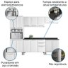 Armário de Cozinha Completa Itatiaia Tarsila de Aço com Balcão 13 Portas 2 Gavetas Branco - 5