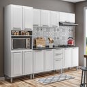 Ver imagem 1 de Armário de Cozinha Completa Itatiaia Tarsila de Aço com Balcão 13 Portas 2 Gavetas Branco