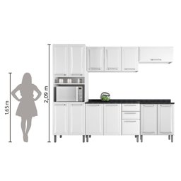 Armário de Cozinha Completa Itatiaia Tarsila de Aço com Balcão 13 Portas 2 Gavetas Branco - 6