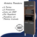 Ver imagem 3 de Paneleiro 4 Portas 197x60cm 9170 Savana Preto Mobbs