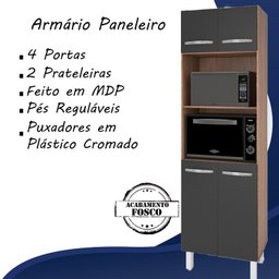 Paneleiro 4 Portas 197x60cm 9170 Savana Preto Mobbs - 3