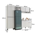 Ver imagem 2 de Cozinha Compacta Vanessa 230cm Branco Ajl Móveis