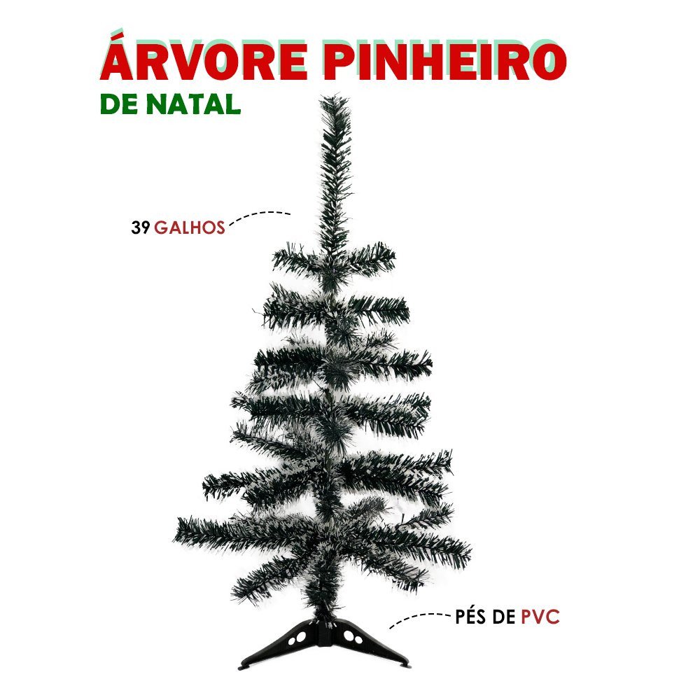 Árvore Pinheiro de Natal com Nevada 60cm - 4