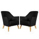 Ver imagem 1 de Kit 2 Poltronas Orion Courino Preto Aradecor