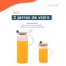 Kit 2 jarras de vidro borossilicato suco com tampa de bambu - Oikos - 3