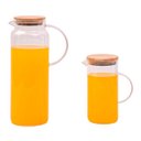 Ver imagem 2 de Kit 2 jarras de vidro borossilicato suco com tampa de bambu - Oikos
