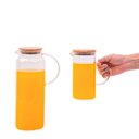 Ver imagem 7 de Kit 2 jarras de vidro borossilicato suco com tampa de bambu - Oikos