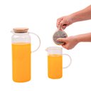 Ver imagem 5 de Kit 2 jarras de vidro borossilicato suco com tampa de bambu - Oikos