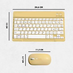 Teclado sem Fio Bluetooth Recarregável com Mouse - Amarelo - 6
