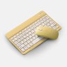 Teclado sem Fio Bluetooth Recarregável com Mouse - Amarelo - 1