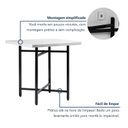 Ver imagem 5 de Mesa de Jantar Dobrável Quadrada 86x86cm com Base de Aço Pop Branco/Preto