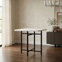 Ver imagem 1 de Mesa de Jantar Dobrável Quadrada 86x86cm com Base de Aço Pop Branco/Preto