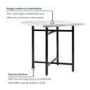 Ver imagem 6 de Mesa de Jantar Dobrável Quadrada 86x86cm com Base de Aço Pop Branco/Preto