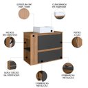 Ver imagem 3 de Gabinete de Banheiro 79cm com Cuba 1 Porta Zeus Mel/grafite F10 - Mpozenato